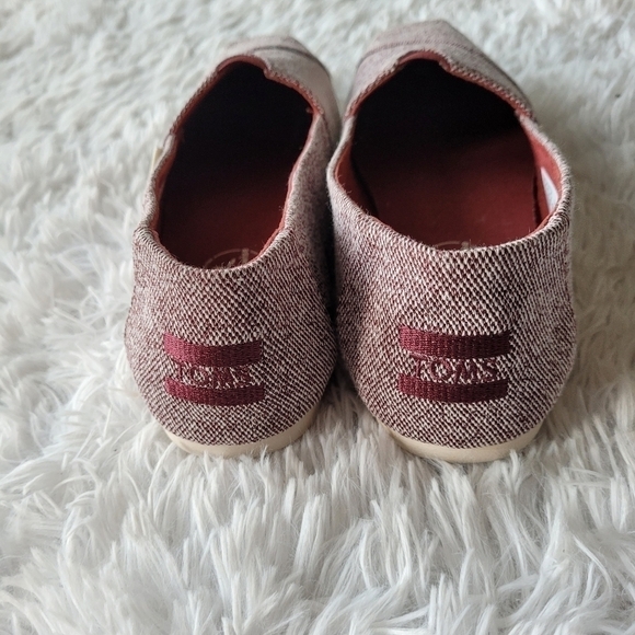 Toms Alpargata 10015655 Womens Red Canvas Slip On Lifestyle Sneakers Shoes - Picture 5 of 7